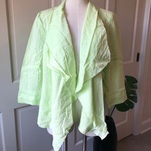 Chico’s Lime Green Drape Front Jacket 3
